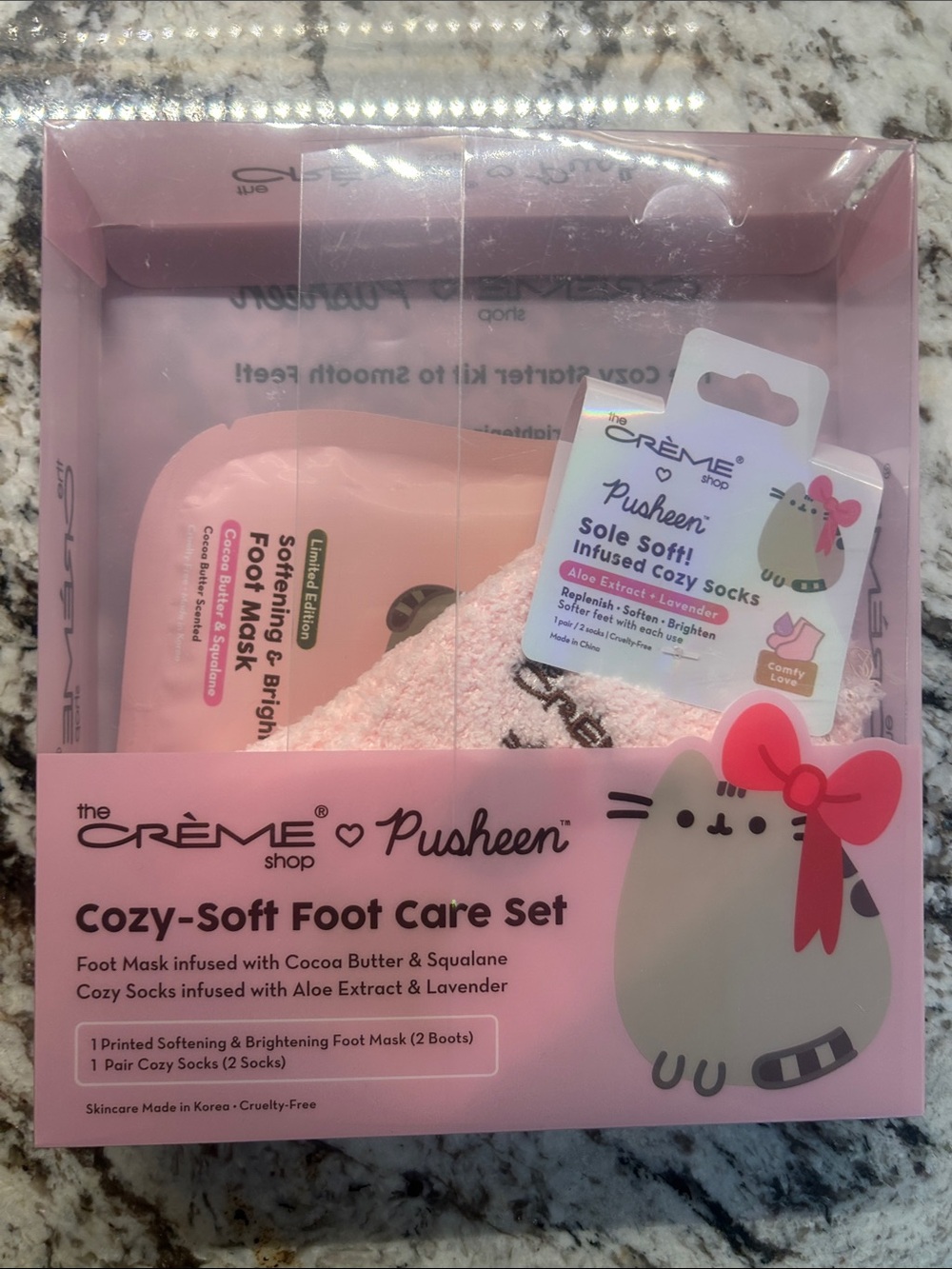 Pusheen Cozy-Soft Foot Care Set - Pink
